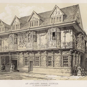 An ancient house, Ipswich, the residence of William Sparrow (colour litho)