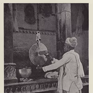 Ancient water clock of Rajputana in the Palace of Bundi, India (b / w photo)