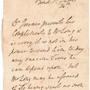 Autograph letter to Mr Long, Bond Street, 1801 (recto)