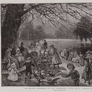 An Autumn Afternoon by the Ornamental Water in St Jamess Park (engraving)