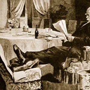 Bismarck having a short respite from the affairs of state (litho)