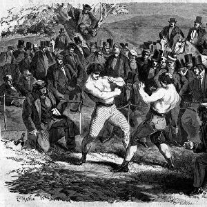 Boxing fight between English Thomas Sayers (1826-1865) and American John Carmel Heenan