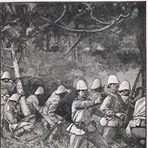 The British Army entering Comassie, illustration from Cassells