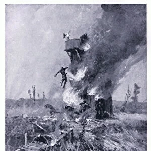 The burning of the sorceress outside Ely AD1071, 1920s (litho)