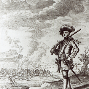 Captain Henry Morgan at the sack of Panama in 1671, c. 1734 (engraving)