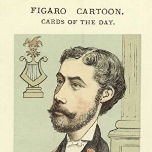 Caricature of Richard D Oyly Carte (colour litho)