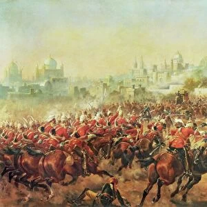 Charge of the Queens Bays against the Mutineers at Lucknow