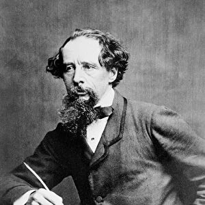 Charles Dickens, 1861 (b / w photo)