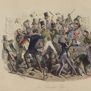 The Chartist Row (coloured engraving)