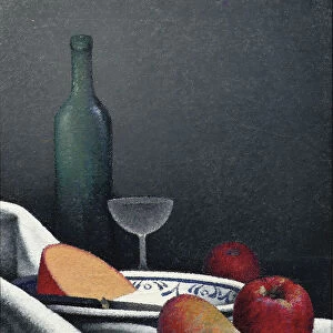 Cheese and Fruit (oil on canvas)