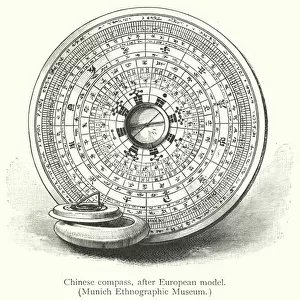 Chinese compass, after European model (engraving)