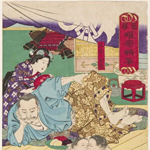Combat de deux enfants sumo devant Tachibana Muneshige (1567-1642)