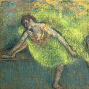 Two dancers relaxing (pastel)