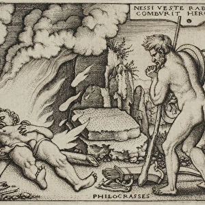 The Death of Hercules, from The Labours of Hercules, 1548 (engraving on paper)
