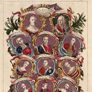 Family tree of empress Maria Theresa of Habsburg (1717-1780