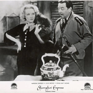 Still from the film Shanghai Express with Marlene Dietrich and Warner Oland