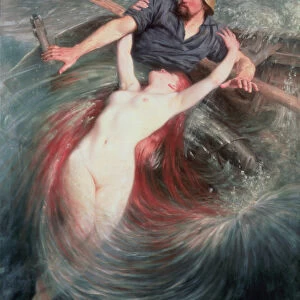The Fisherman and the Siren (oil on canvas)