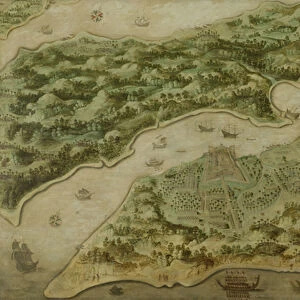 Fort Victoria on the island of Amboina, 1617 (oil on canvas)