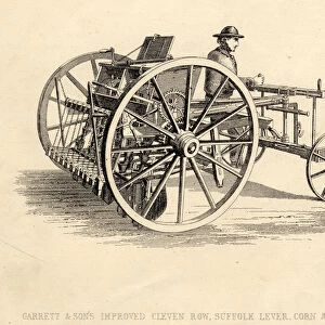 Garrett and Sons Improved Cleven Row Suffolk Lever Corn and Seed Drill (engraving)