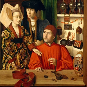 A Goldsmith in his Shop, 1449 (oil on oak panel
