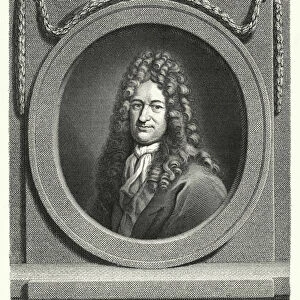 Gottfried Wilhelm Leibniz, German philosopher, mathematician and polymath (engraving)