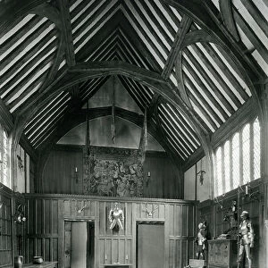 The Great Hall, Ockwells Manor, Berkshire, 1924, from The English Manor House (b/w photo)