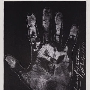 The hand of the Lord Chief Justice of England, Lord Russell of Killowen (b / w photo)