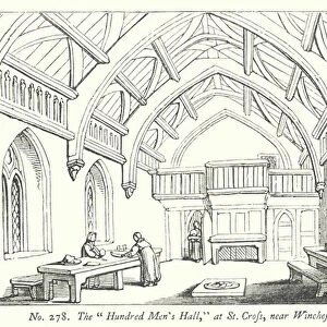 The "Hundred Mens Hall, "at St Cross, near Winchester (engraving)