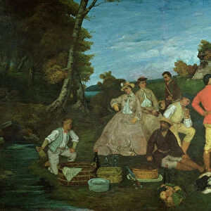 The Huntsmans Picnic (oil on canvas)