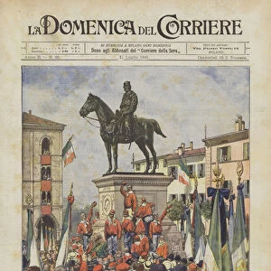 Inauguration Of The Monument To Garibaldi, In Bologna, By The Sculptor Zocchi (colour litho)