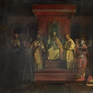 Institution of the Order of the Templars in 1128, 1840 (oil on canvas)