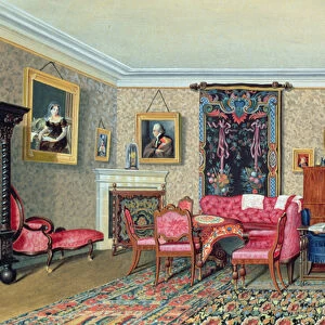 Interior in Pavlino, 1840s (w / c on paper)