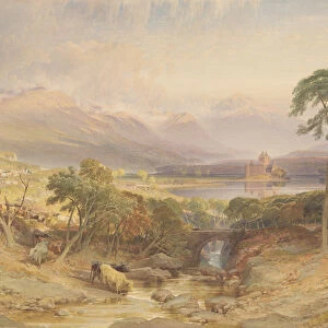 Kilchurn Castle, Argyllshire, 1865 (w / c, b / c, scratching out and graphite on paper)