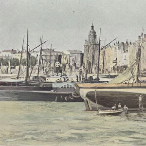 La Rochelle, Port de peche et Porte de l Horloge (colour photo)