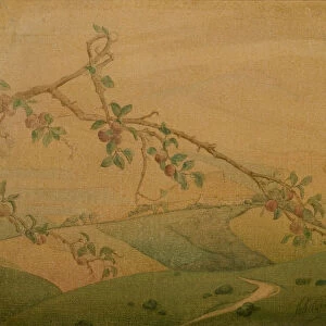 Landscape with Apple Tree (oil on canvas)