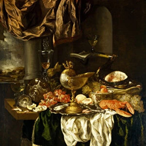 Still Life with Landscape, 1650s (oil on canvas)