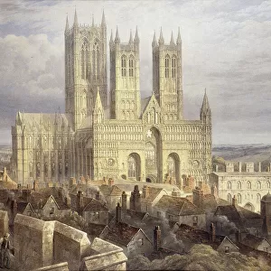 Lincoln Cathedral from the North West, c. 1850 (w / c on paper)
