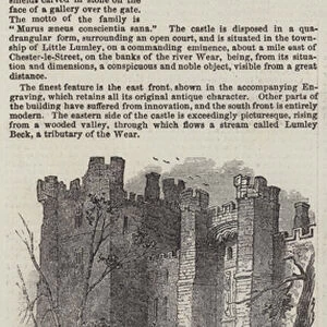 Lumley Castle, Durham (engraving)
