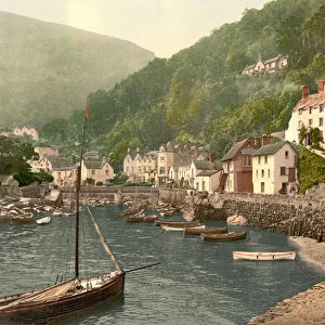 Lynmouth Harbour (hand-coloured photo)
