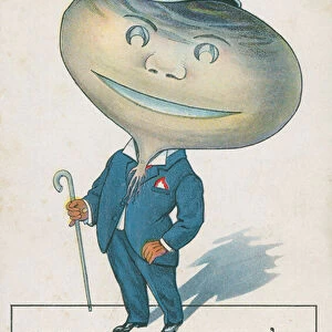 Man with a turnip head (colour litho)