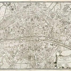 Map of Paris, from L Atlas de Paris by Jean de la Caille, 1714 (engraving)