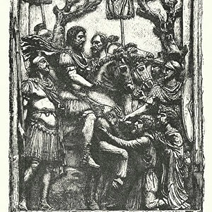 Marcus Aurelius pardoning German Chiefs (engraving)
