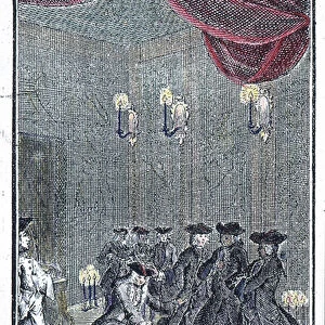 A Masonic ceremony - based on an engraving from the collection of "