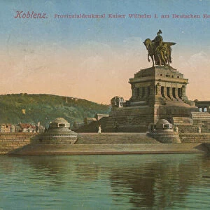 Monument to Kaiser Wilhelm I, Koblenz. Postcard sent in 1913