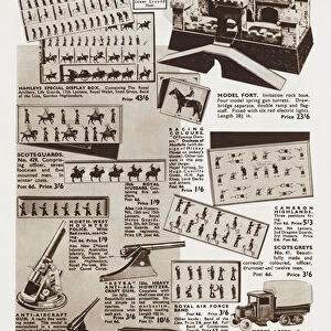 Page from Hamleys Toy Shop catalogue, 1937 (litho)