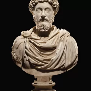 Portrait bust of Emperor Marcus Aurelius, c. 170-180 AD (marble) (see also 2819510-13)
