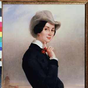 "Portrait de la comedienne russe Vera Michurina-Samoylova (Samoylova) (1866-1948)"Peinture d Eugene Pluchart (1809-1880) 1840 environ Musee Tropinin (Tropinine) Moscou, Russie