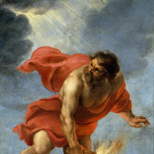 Prometheus carrying fire, 1637 (oil on canvas)