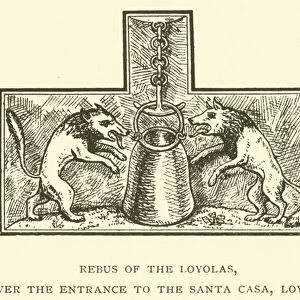 Rebus of the Loyolas, over the entrance to the Santa Casa, Loyola (engraving)