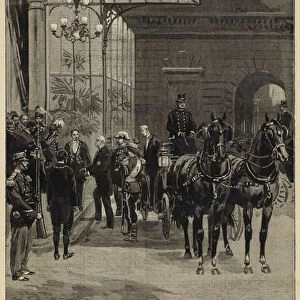 Return of French President Felix Faure from his visit to Russia, 1897 (engraving)